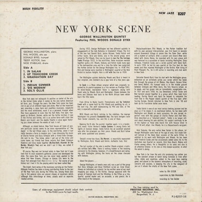 George Wallington - The New York Scene (PJ-16-8207) LP 1970 JPN Prestige｜中古LP