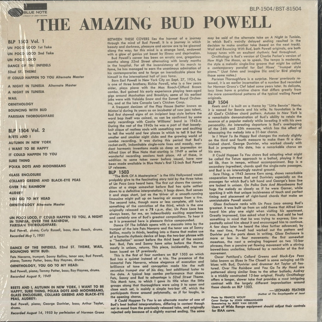 Bud Powell / バド・パウエル / The Amazing Bud Powell Volume 2 (BST81504)