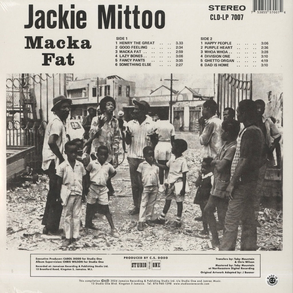 Jackie Mittoo / ジャッキー・ミットゥー / Macka Fat (CLD-LP 7007)