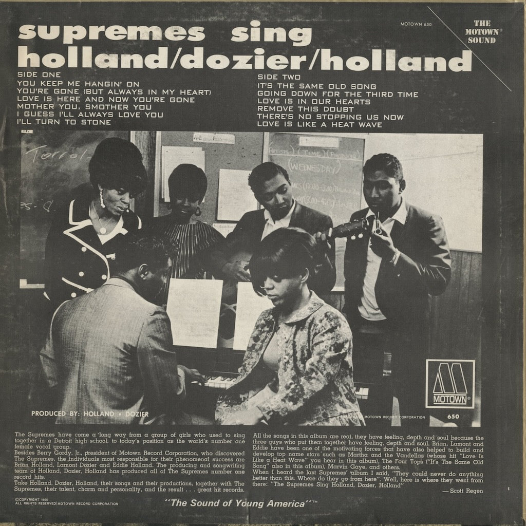 The Supremes / シュプリームス / Sing Holland Dozier Holland (S 650)