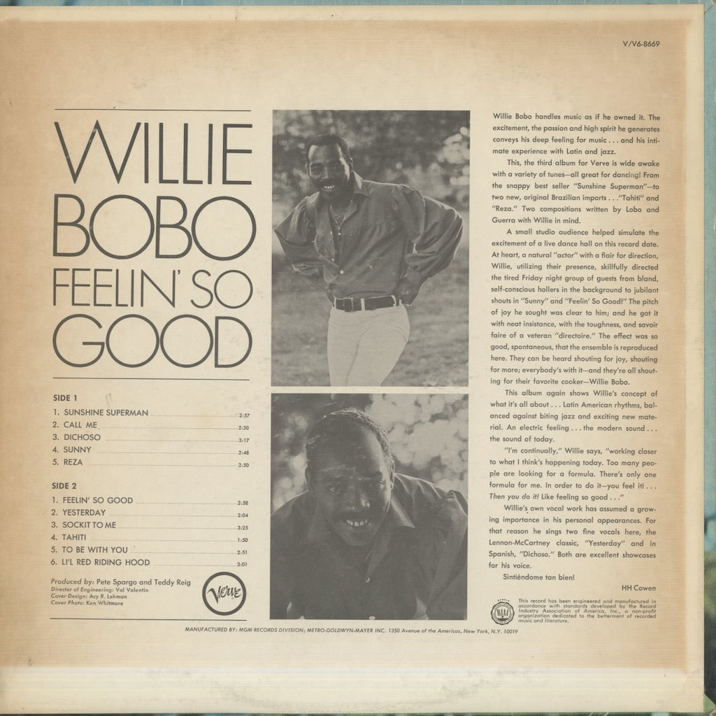 Willie Bobo / ウィリー・ボボ / Feelin' So Good (V6-8669)