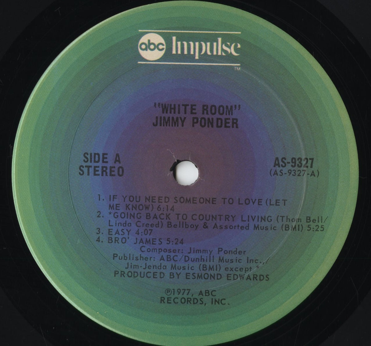 Jimmy Ponder - White Room (AS-9327) 1977 US ABC Impulse｜中古LP
