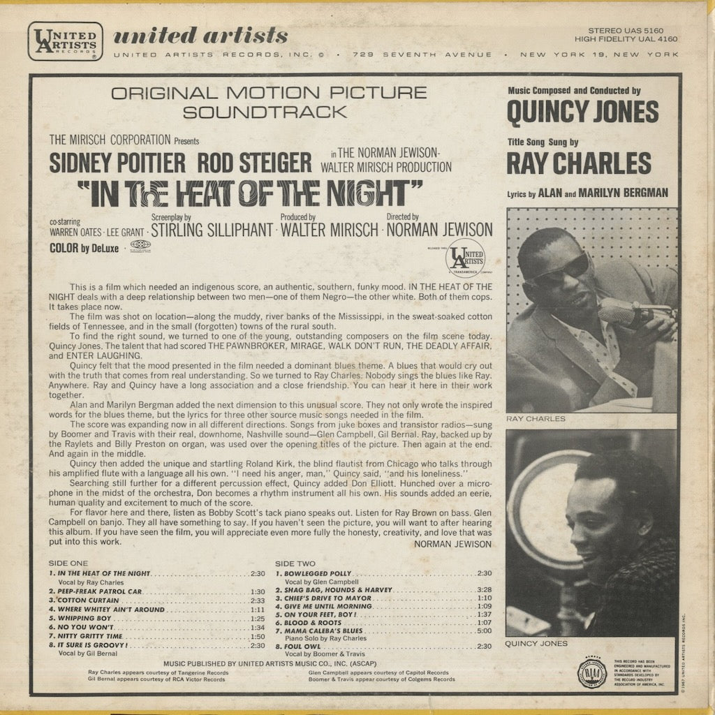 Quincy Jones / クインシー・ジョーンズ / In The Heat Of The Night -OST (UAS 5160)