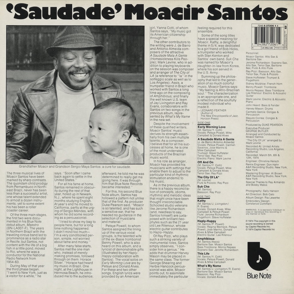 Moacir Santos - Saudade (8-27206-1) LP 1990s UK Blue Note｜中古LP