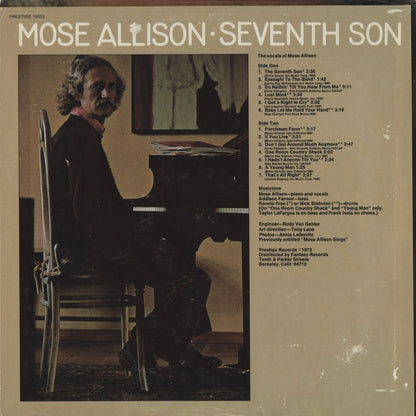 Mose Allison / モーズ・アリソン / Sings The Seventh Son (10052/PRST 7279) 1973 US Prestige
