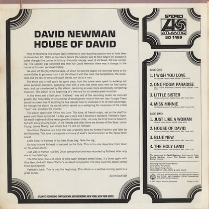 David Newman - House Of David (SD1489) 1967 US Atlantic｜中古LP