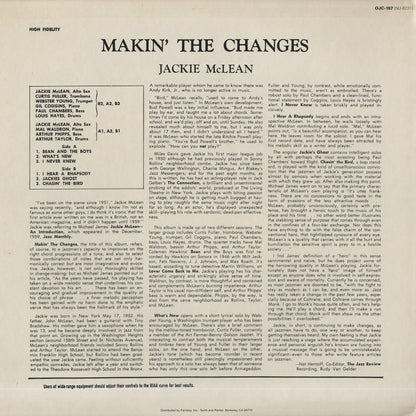 Jackie McLean / ジャッキー・マクリーン / Makin' The Changes (OJC-197)