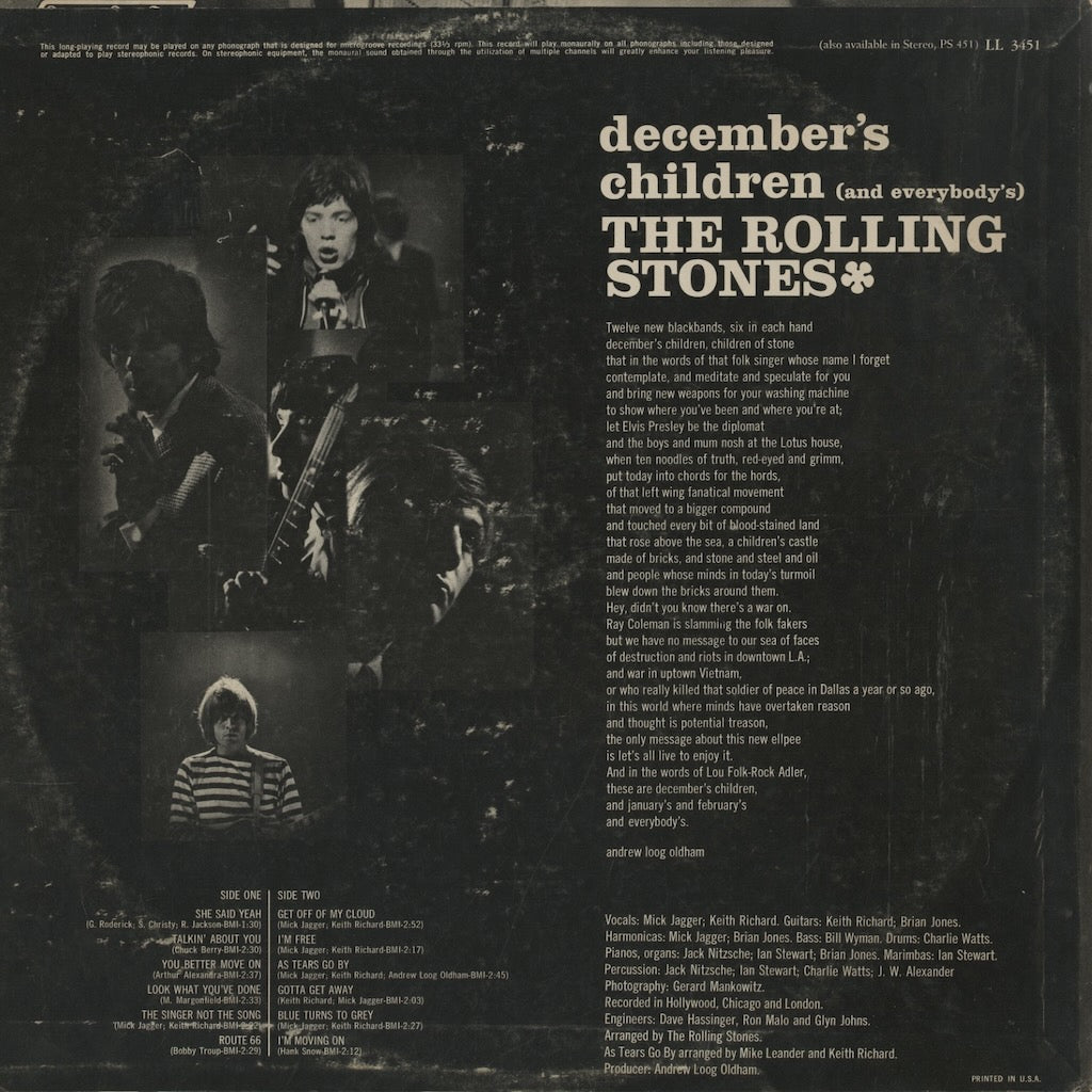 The Rolling Stones / ローリング・ストーンズ / December's Children (LL3451)