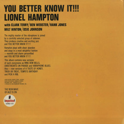 Lionel Hampton / ライオネル・ハンプトン / You Better Know It!!! (AS-78)