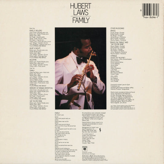 Hubert Laws - Family (JC36396) 1980 US Columbia｜中古LP