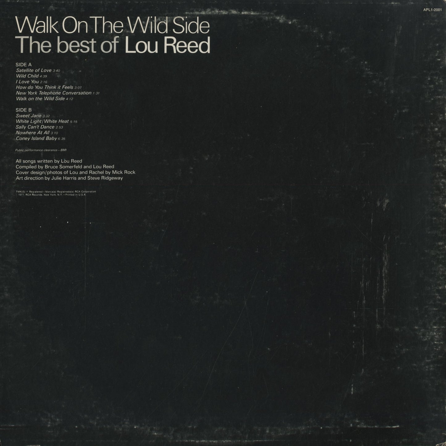 Lou Reed / ルー・リード / Walk On The Wild Side (The Best Of Lou Reed) (APL1-2001A)