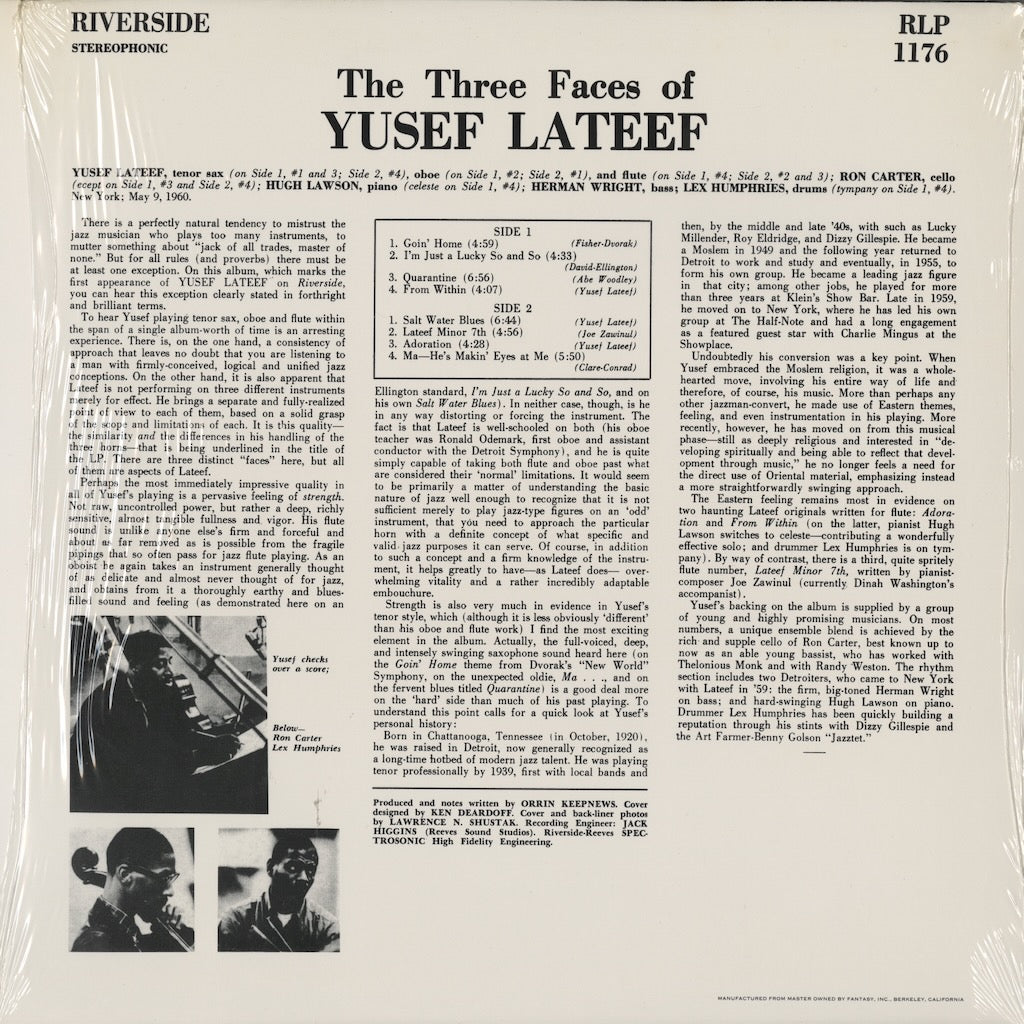 Yusef Lateef / ユセフ・ラティーフ / The Three Faces Of Yusef Lateef (RLP1176)