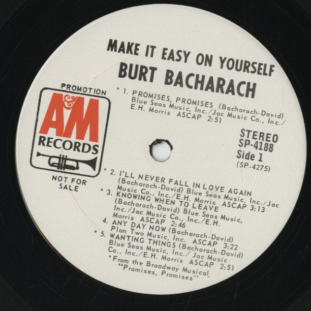 Burt Bacharach / バート・バカラック / Make It Easy On Yourself (SP4188)