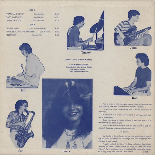Joe Marillo Quartet - Lady Caroline (JM-0001) 1978 US J and M Productions｜中古LP