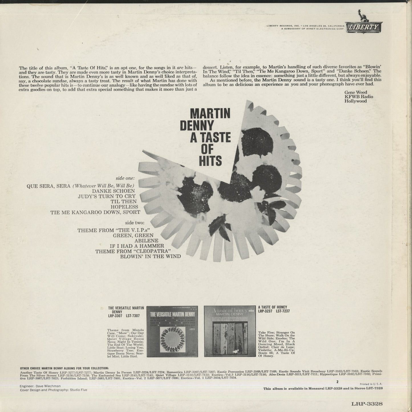 Martin Denny / マーチン・デニー / A Taste Of Hits (LRP-3328)