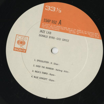 Donald Byrd - Gigi Gryce / ドナルド・バード　ジジ・グライス / Jazz Lab (15AP 552)