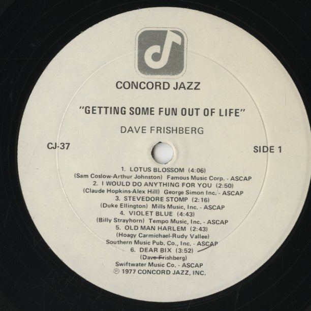 Dave Frishberg / デイヴ・フリッシュバーグ / Getting Some Fun Out Of Life (CJ37)