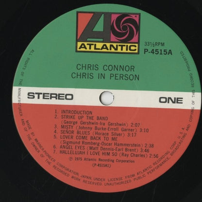 Chris Connor / クリス・コナー / Chris In Person (P-4515A)