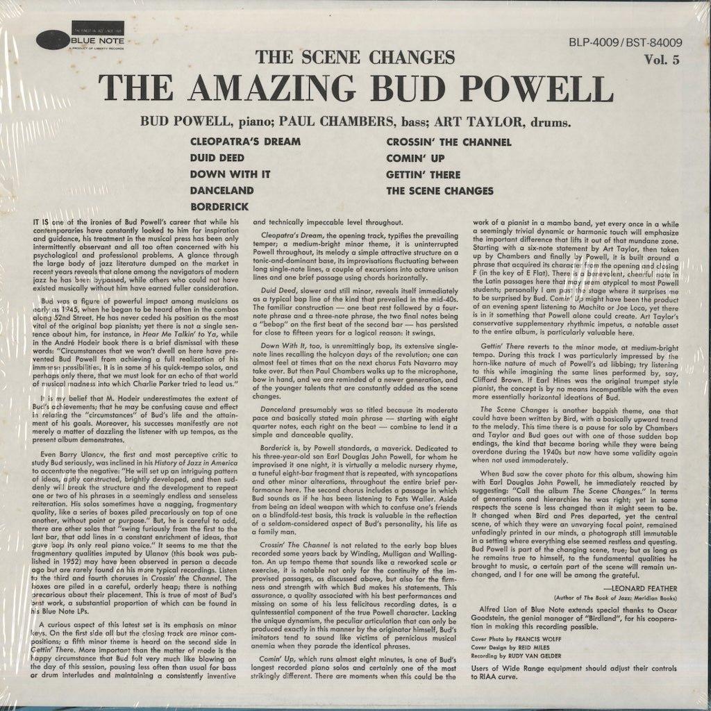 Bud Powell / バド・パウエル / The Scene Changes - The Amazing Bud Powell vol.5 (BST84009)