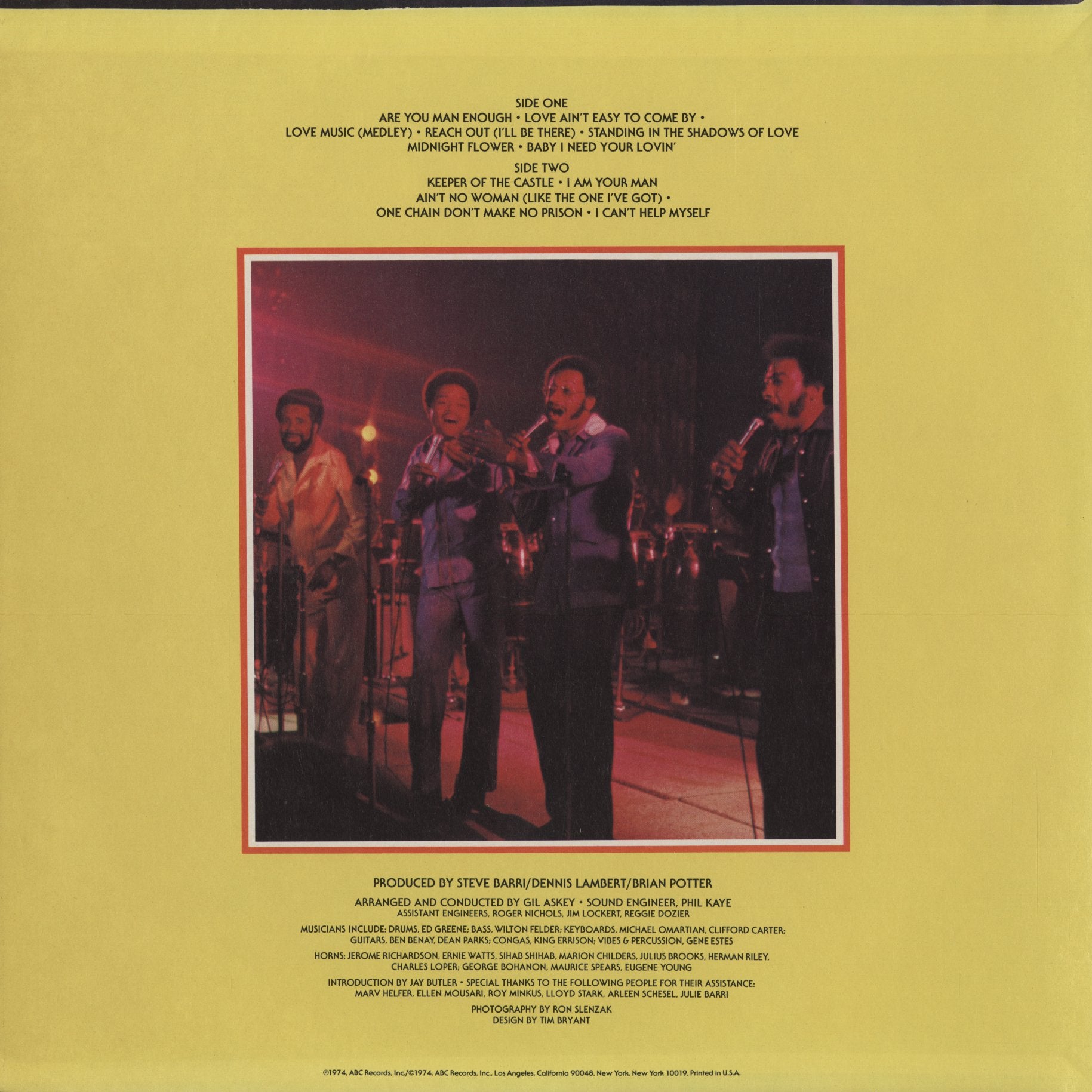 The Four Tops Vol.1(中古品) Four Tops『Live & In Concert』DSD-50188 1974年 US ABC オリジナル