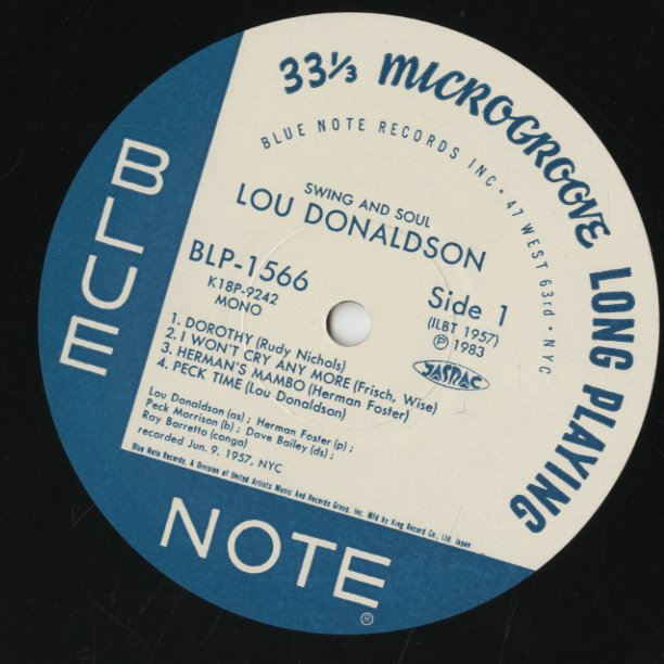 Lou Donaldson / ルー・ドナルドソン / Swing and Soul (K18P 9242)