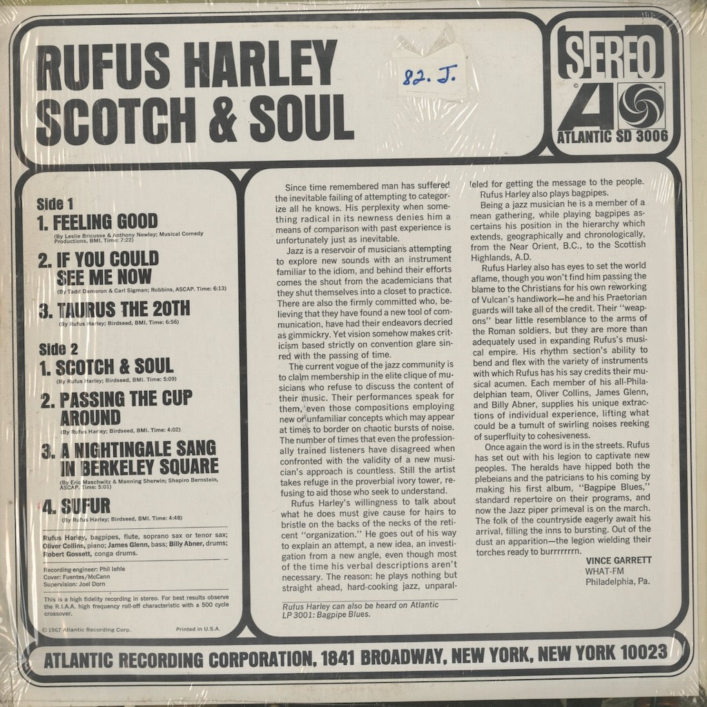 Rufus Harley / ルーファス・ハーレイ / Scotch & Soul (SD 3006)