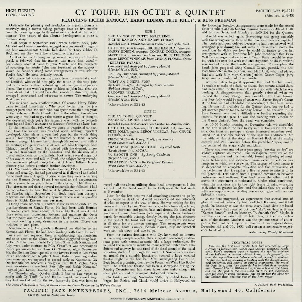 Cy Touff / サイ・タフ / His Octet & Quintet (PJ-1211)