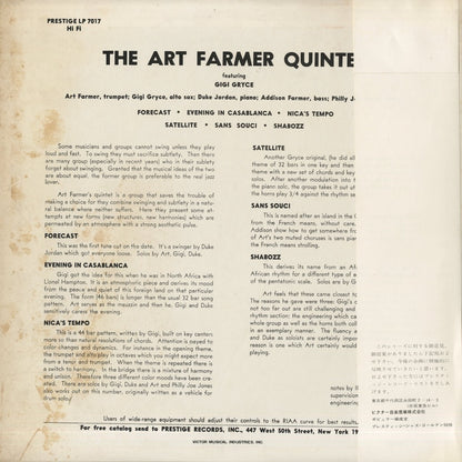 Art Farmer / アート・ファーマー / Art Farmer Quintet Featuring Gigi Gryce (PJ-4-7017)