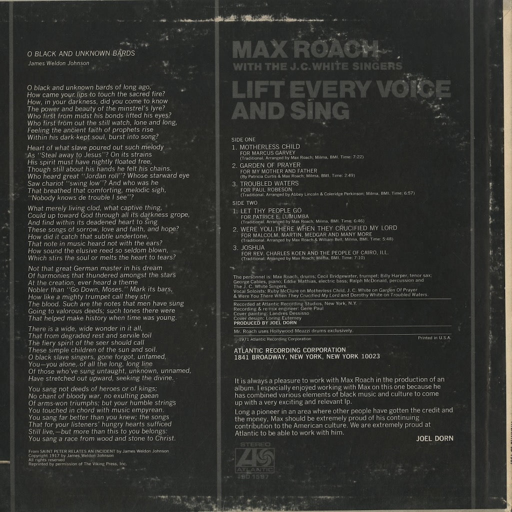 Max Roach / マックス・ローチ / Lift Every Voice And Sing (SD 1587)