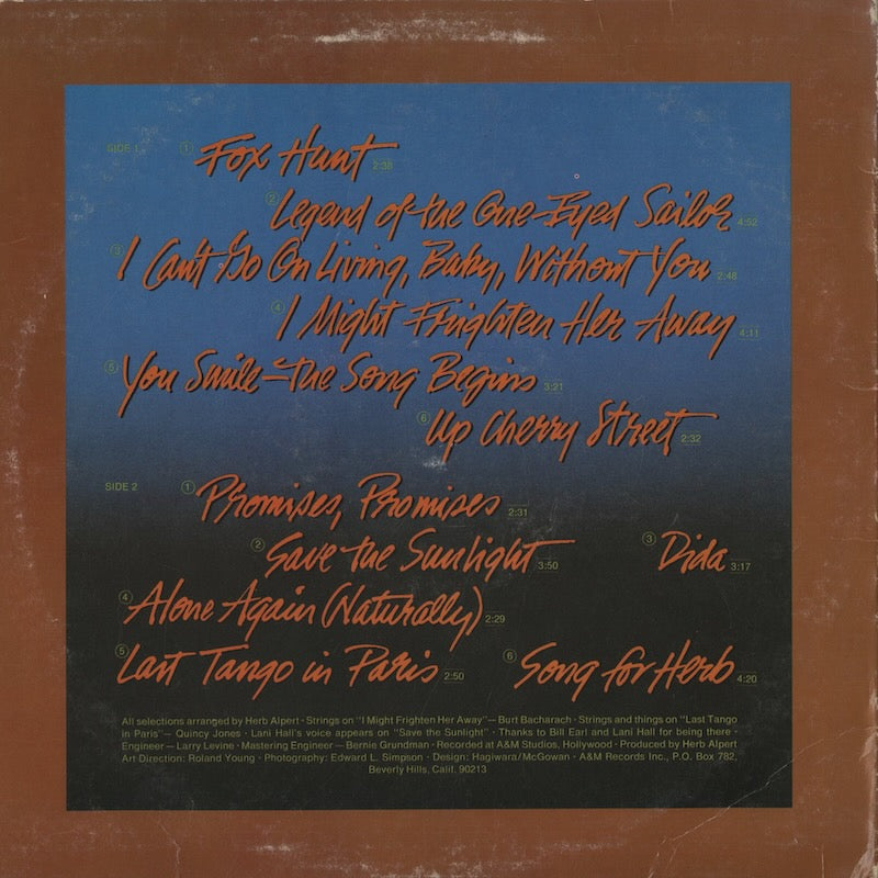 Herb Alpert / ハーブ・アルパート / You Smile The Song Begins (SP3620)
