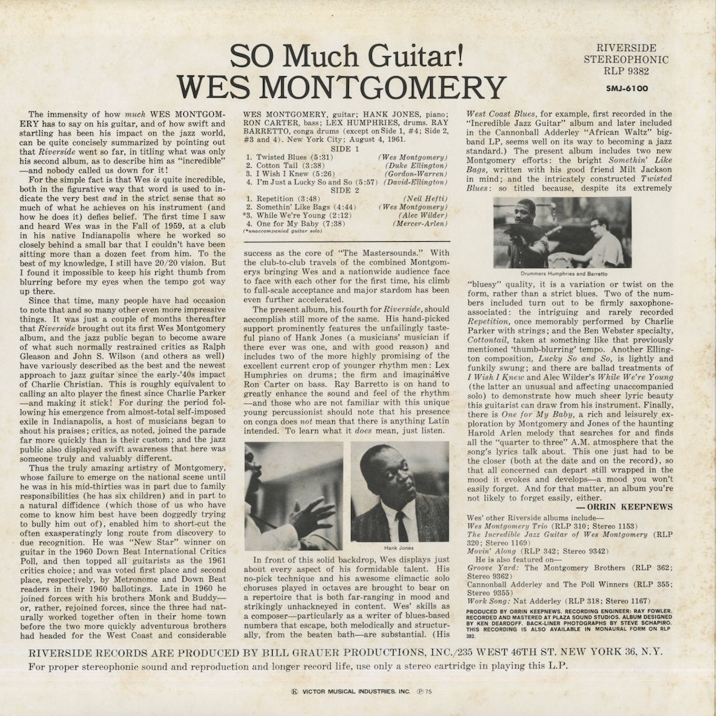 Wes Montgomery / ウェス・モンゴメリー / So Much Guitar! (SMJ6100)