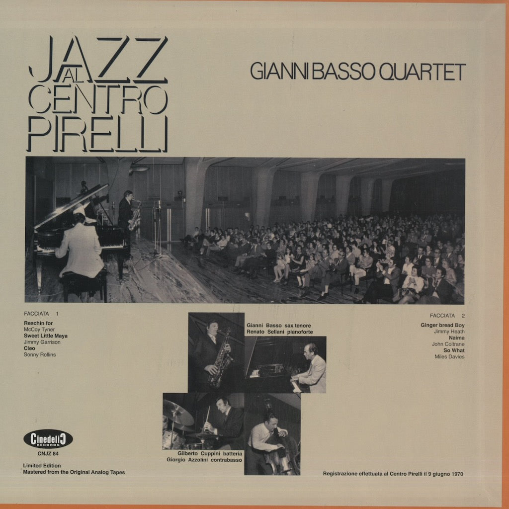 Gianni Basso Quartet / ジャンニ・バッソ  / Jazz Al Centro Pirelli (CNJZ84)