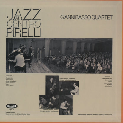 Gianni Basso Quartet / ジャンニ・バッソ  / Jazz Al Centro Pirelli (CNJZ84)