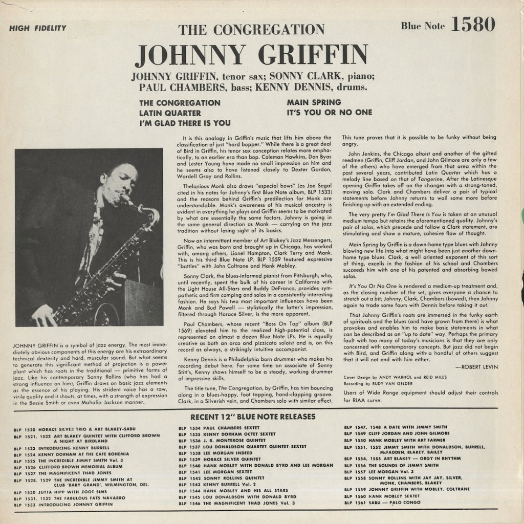 Johnny Griffin / ジョニー・グリフィン / The Congregation (BLP1580)