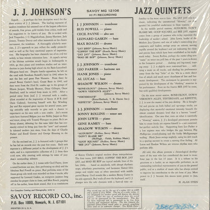 J.J. Johnson / ジェイ・ジェイ・ジョンソン / J.J. Johnson's Jazz Quintet (MG12106)