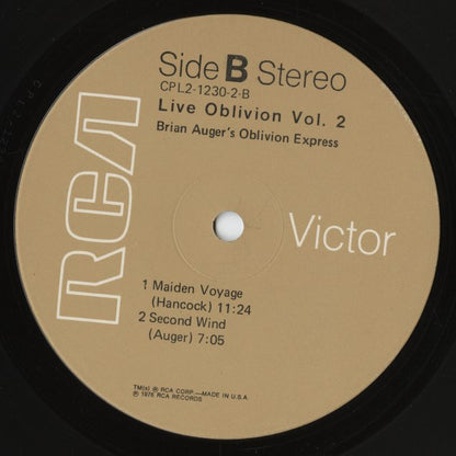 Brian Auger / Live Oblivion Vol.2 -2LP （RCA CPL2-1230｜US盤 1976年 Tan Label 2LP 見開き）