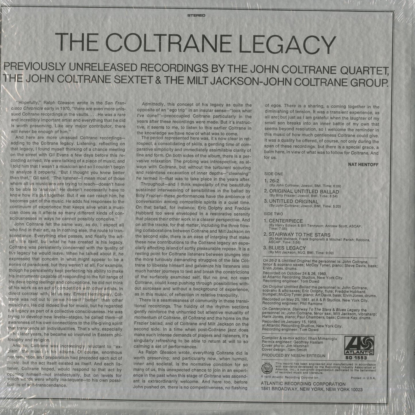 John Coltrane / ジョン・コルトレーン / The Coltrane Legacy (SD 1553)