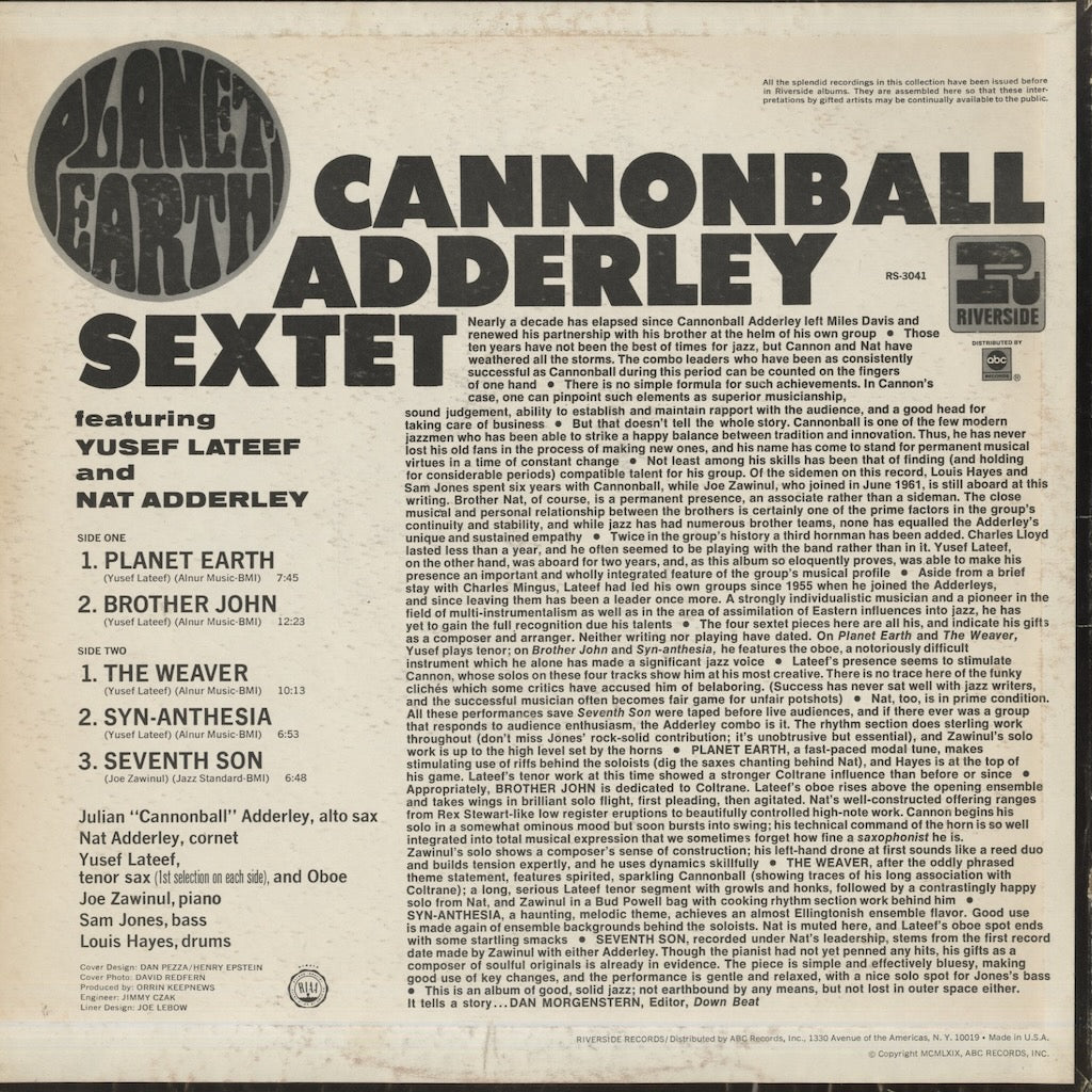 Cannonball Adderley / キャノンボール・アダレイ / Planet Earth (RS-3041)