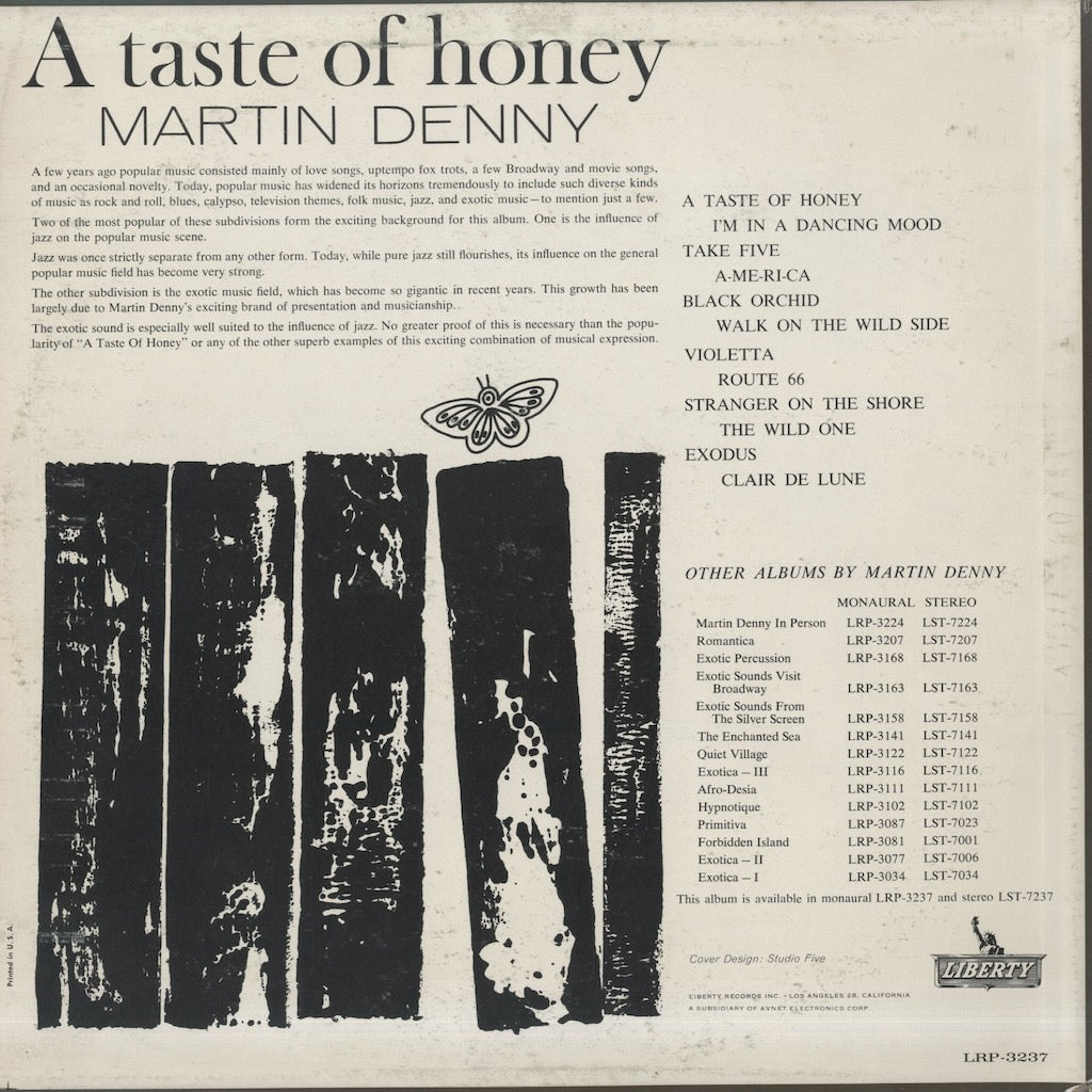Martin Denny - A Taste Of Honey LP 1962 US Liberty エキゾチカ MONO