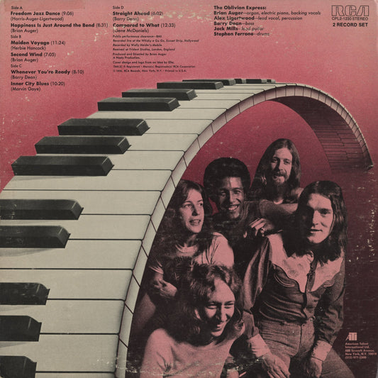 Brian Auger / Live Oblivion Vol.2 -2LP （RCA CPL2-1230｜US盤 1976年 Tan Label 2LP 見開き）