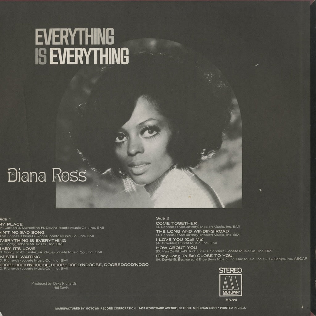 Diana Ross / ダイアナ・ロス / Everything Is Everything (MS 724