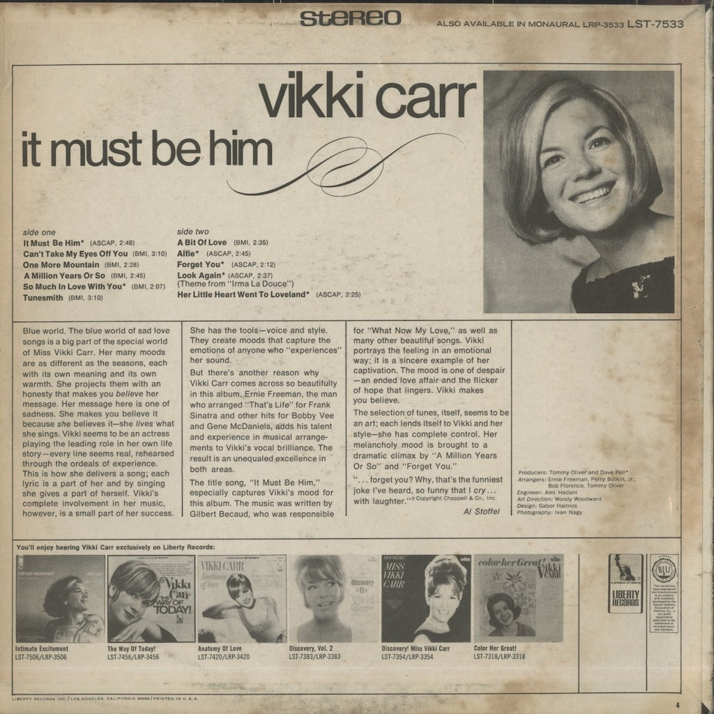 Vikki Carr / ヴィッキー・カー / It Must Be Him (LST7533) – VOXMUSIC WEBSHOP