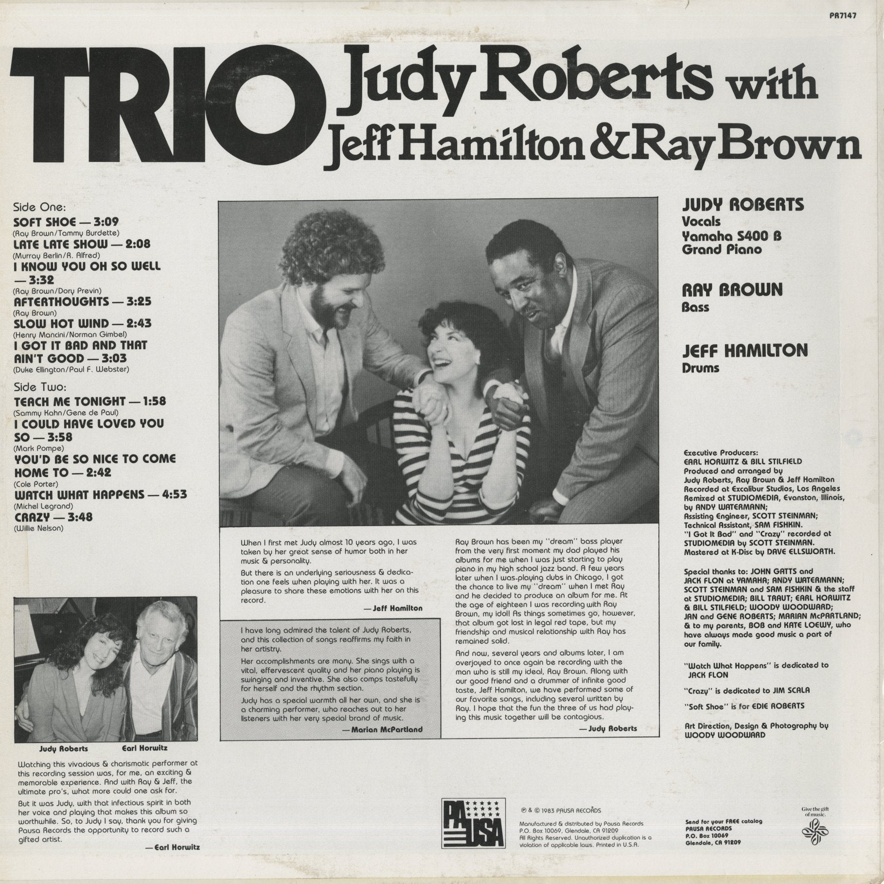 Judy Roberts / ジュディ・ロバーツ / Trio (PR7147) – VOXMUSIC WEBSHOP