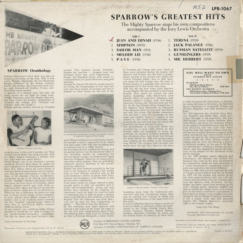 Mighty Sparrow / マイティ・スパロウ / Sparrow's Greatest Hits