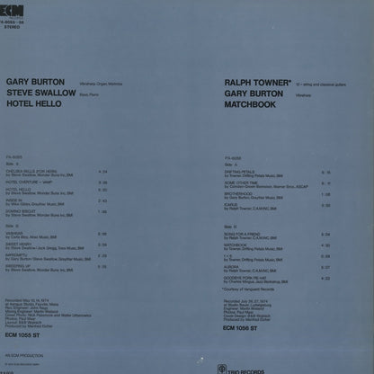 Gary Burton, Steve Swallow, Ralph Towner / Hotel Hello / Matchbook (PA-6055∼56)