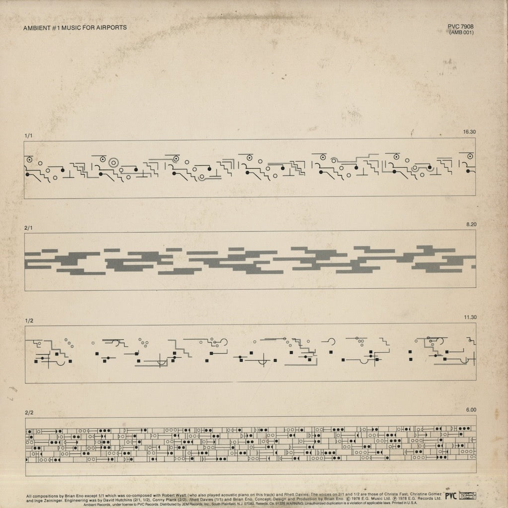 Brian Eno / ブライアン・イーノ / Ambiant 1 Music For Airports