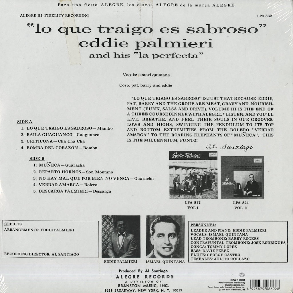 Eddie Palmieri / エディ・パルミエリ / Lo Que Traigo Es Sabroso (PLP6692)