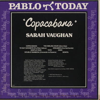 Sarah Vaughan / サラ・ヴォーン / Copacabana (28MJ 3025)