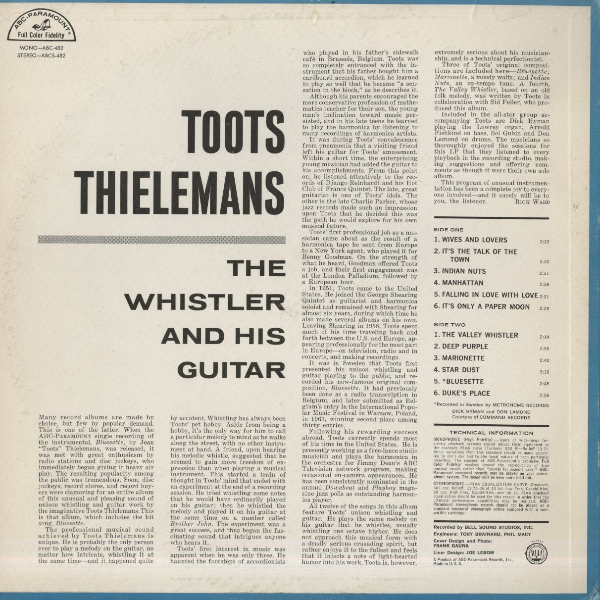 Toots Thielemans / トゥーツ・シールマンス / The Whistler