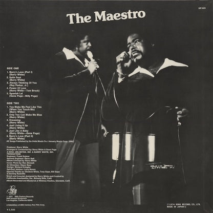 The Love Unlimited Orchestra - White Gold (GP349) 1974 JPN 20th Century Records｜中古LP